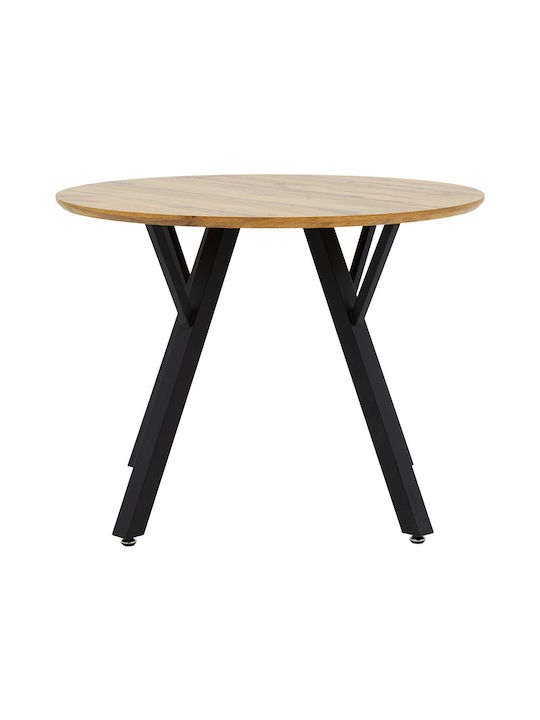 Annie Table Dining Room Wooden with Metal Frame 100x100x76cm