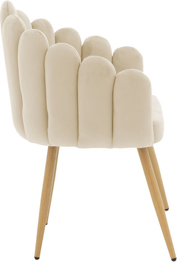Briella Dining Room Velvet Chair Ecru 61x51x85cm