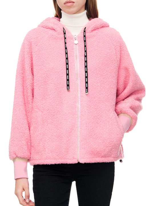 Hero Women's Cardigan with Zipper Pink