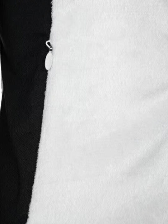 Skathi Fleece Γυναικεία Ζακέτα σε Λευκό Χρώμα