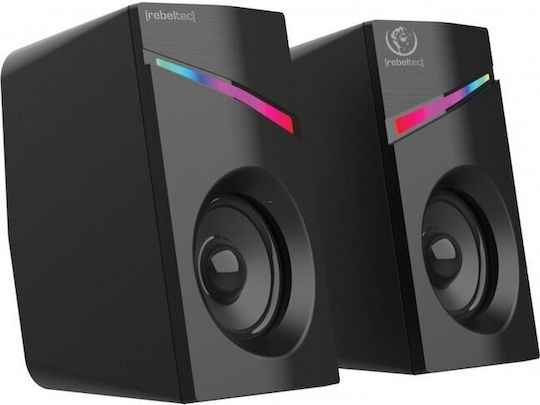 Rebeltec Pop Ηχεία Υπολογιστή 2.0 με RGB Φωτισμό Μαύρα