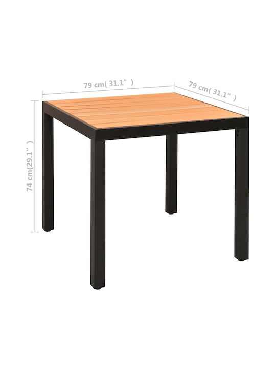 Dining Room Set for Small Outdoor Spaces 3 Pieces Black