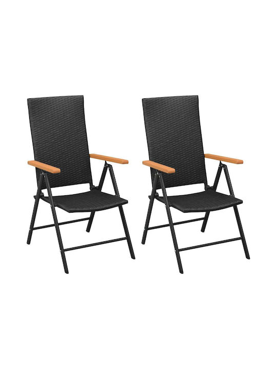 Dining Room Set for Small Outdoor Spaces 3 Pieces Black
