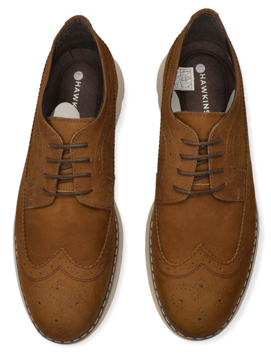 Hawkins Premium Piele Oxford-uri pentru bărbați Tabac maro