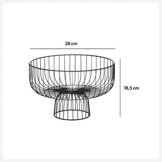 Плодова кошница Метал Черен 28x28x18.5бр