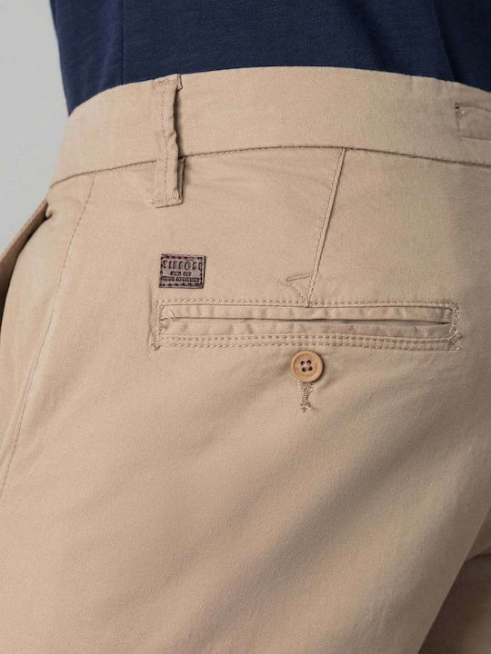 Trousers Chino Elastic in Slim Fit Beige