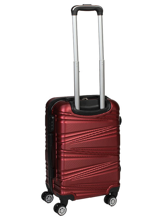 Keskor Cabin Travel Suitcase Hard Burgundy with 4 Wheels Height 56cm 16634-3