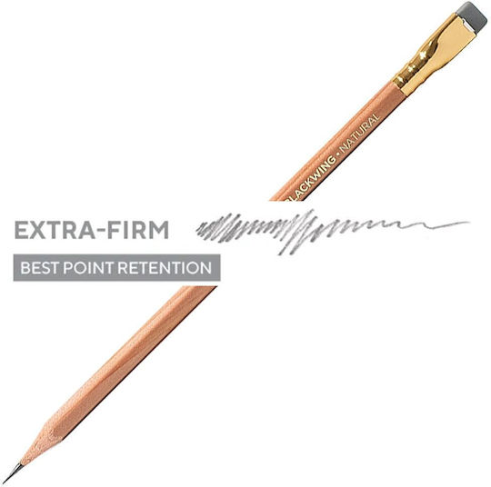 Blackwing Σετ 12 Μολύβια Σκληρά με Γόμα Καφέ