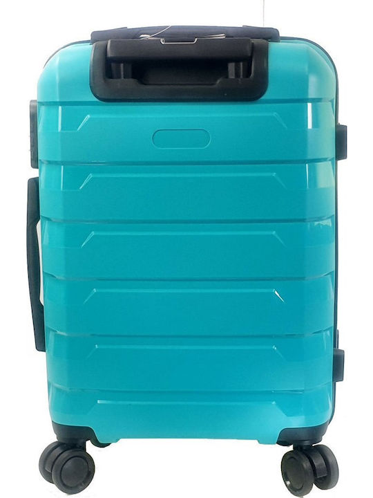 Seagull Large Hard Light Blue Suitcase with 4 Wheels Height 75cm