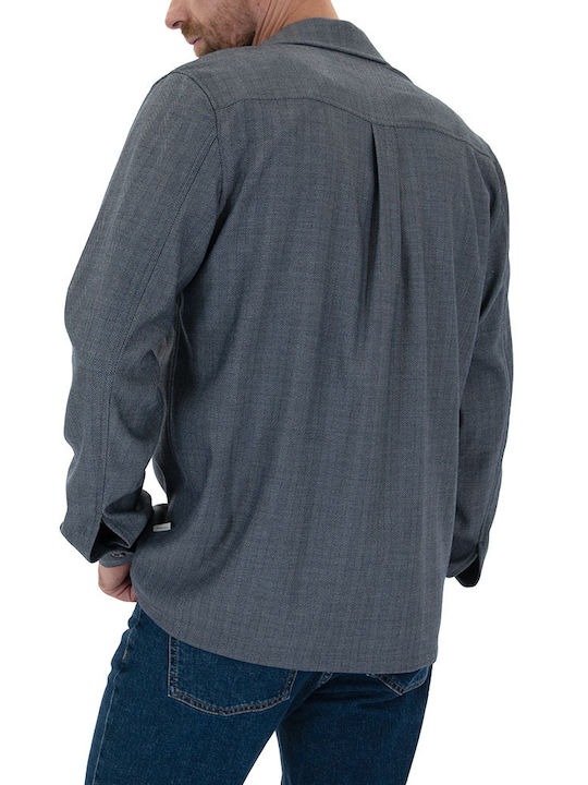 Дълъг Ръкав Памучен Overshirt Сив
