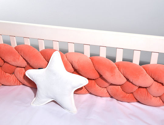 Baby Oliver Crib Bumpers Braided Inside Coral 24x200cm
