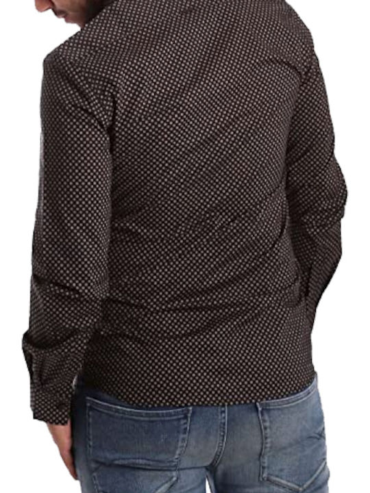 Antony Morato Men's Shirt Long Sleeve Cotton Brown