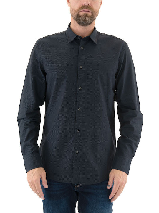 Antony Morato Men's Shirt Long Sleeve Cotton Blue