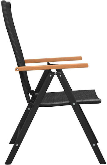 Garten- und Outdoor-Möbelsets für kleinen Raum 3 Stück Schwarz
