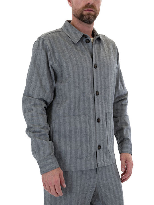 Langärmeliges Baumwollovershirt Grau