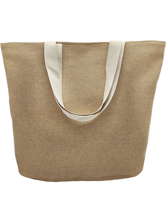 Gift-Me Τσάντα Θαλάσσης από Καραβόπανο με σχέδιο Άγκυρα Μπεζ