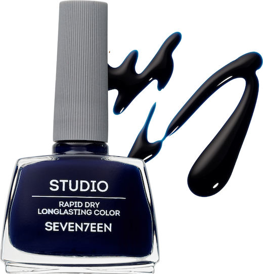 Seventeen Studio Rapid Dry Lasting Color Glossy Βερνίκι Νυχιών Quick Dry Navy Μπλε 164 12ml