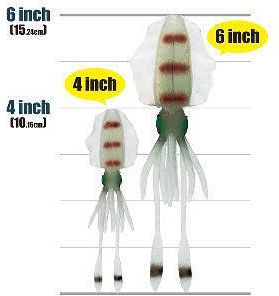 Viceo Squid 6 Fluorescent Squid Jigs 15cm 6 Pieces