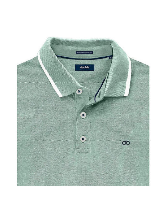 Double Men's Short Sleeve Blouse Polo Green