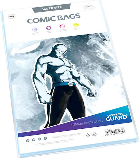 Ultimate Guard Plastic Sleeves for Comics 100pcs Comic Bags Silver 100τμχ