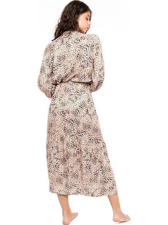Pink Label Damen Maxi Kleid Strand Beige