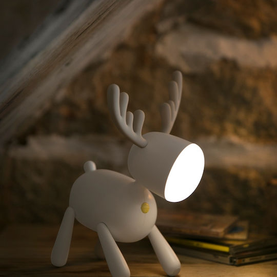 Aoke Beleuchtet Weihnachtliche Figur Rentier Weiß Höhe 24cm