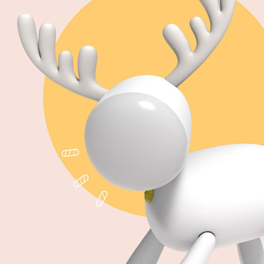 Aoke Beleuchtet Weihnachtliche Figur Rentier Weiß Höhe 24cm