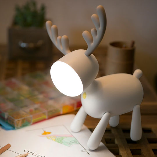 Aoke Beleuchtet Weihnachtliche Figur Rentier Weiß Höhe 24cm
