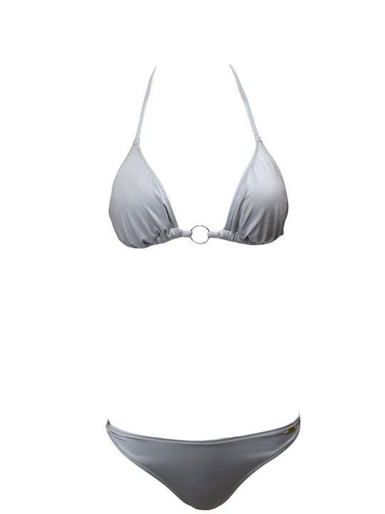 Set Bikini Τριγωνάκι Ασημί
