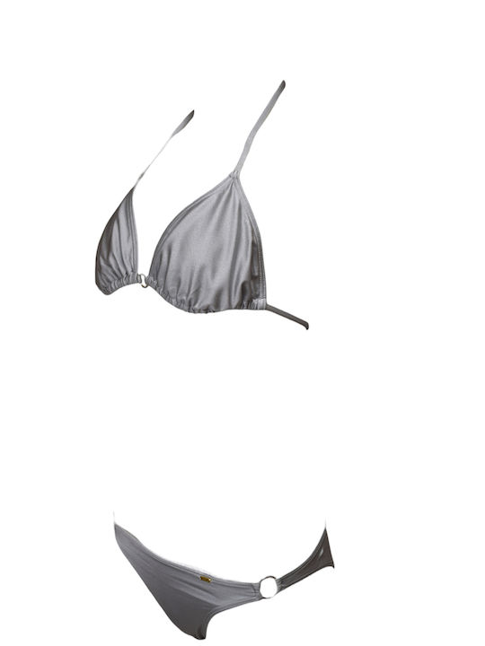 Set Bikini Τριγωνάκι Ασημί