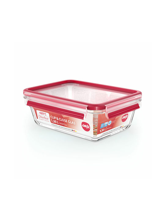 Emsa Lunchbox Glas Rot 1300ml 1Stück