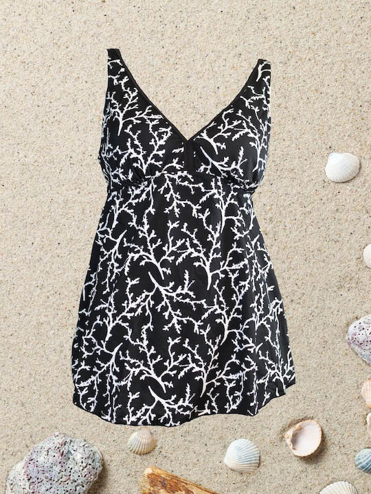 Senses Padded Tankini Swimsuit Black