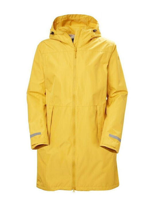 Lisburn Women's for Hiking Long Parka Jacket Waterproof for Spring or Autumn with Hood Yellow