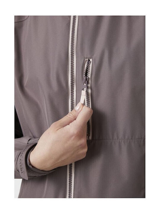 Lang Damen Parka Jacke Braun