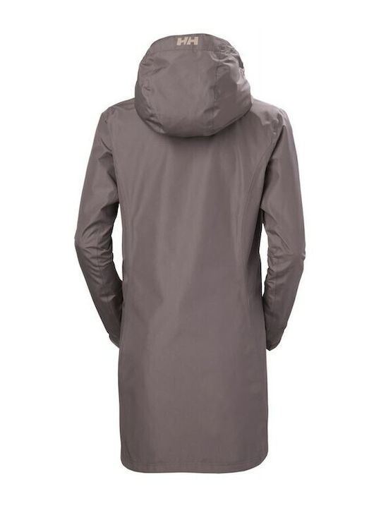 Lang Damen Parka Jacke Braun
