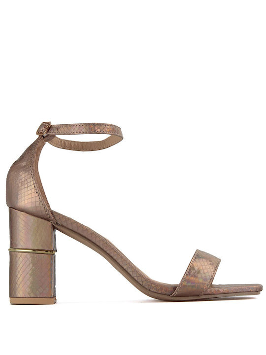 Silia D Women's Sandals with Ankle Strap Gold