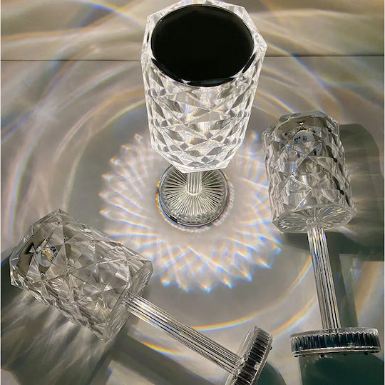 Keskor Plastic Lampă de masă LED cu Abajur Transparent și Bază
