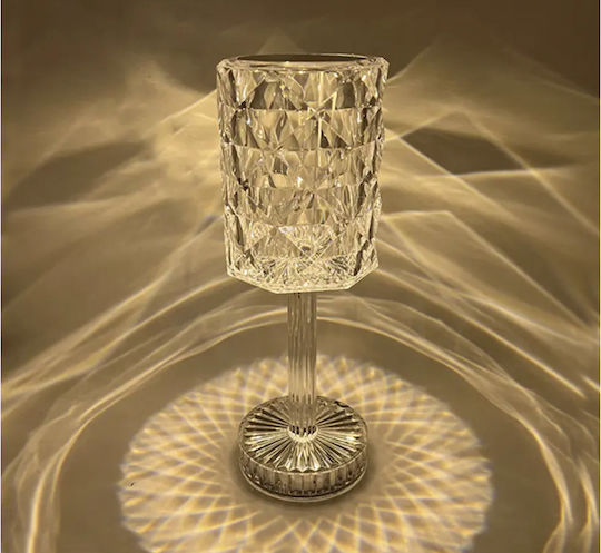 Keskor Plastic Lampă de masă LED cu Abajur Transparent și Bază