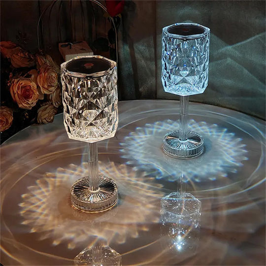 Keskor Plastic Lampă de masă LED cu Abajur Transparent și Bază