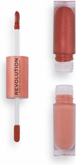Revolution Beauty Double Up Διπλή Σκιά Ματιών σε Υγρή Μορφή Blissful Pink 4.4ml