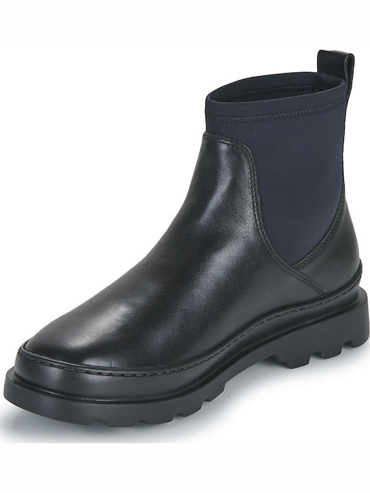Brutus Leather Women's Chelsea Boots with Medium Heel Black