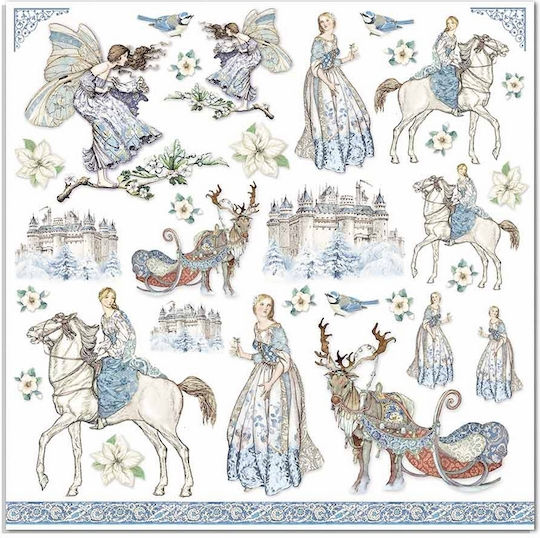 Stamperia Winter Листа Scrapbooking Двулицево 190гр/кв.м 10 листове 10бр