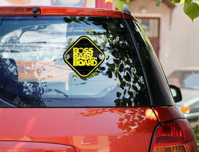 Boy / Girl Baby on Board Car Sign Yellow with Suction Cup