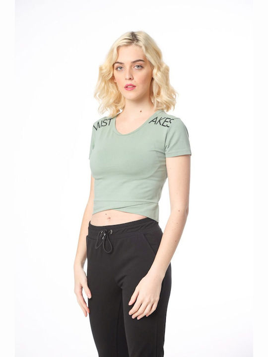 Paco & Co Γυναικείο Crop T-shirt Ροζ