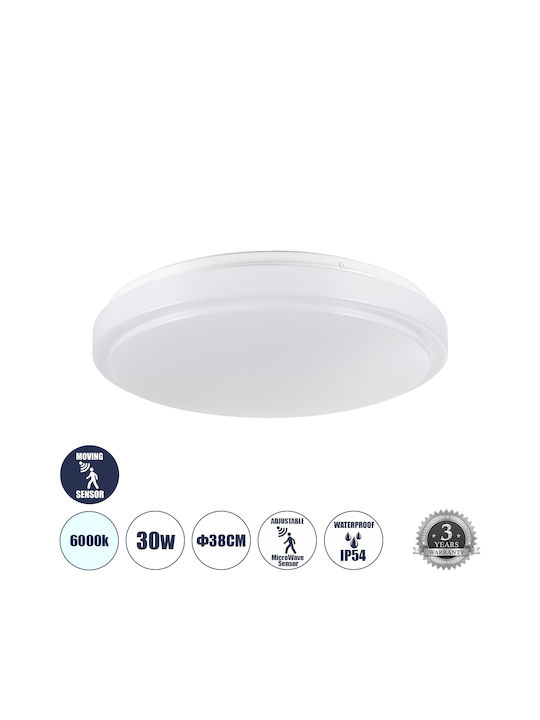 GloboStar Modern Plastic Ceiling Mount Light with Integrated LED in White color 38pcs