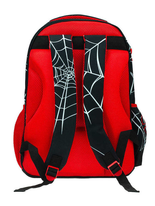 Gim Spiderman School Bag Backpack Elementary, Elementary Black with Water Bottle Holder 27Liters