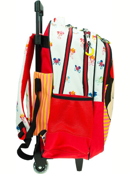 Gim Minnie Mouse School Bag Trolley Elementary, Elementary Orange with Water Bottle Holder 27Liters