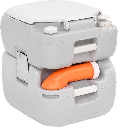 vidaXL Chemical Toilet Portable Gray and White 22 made of HDPE 12lt