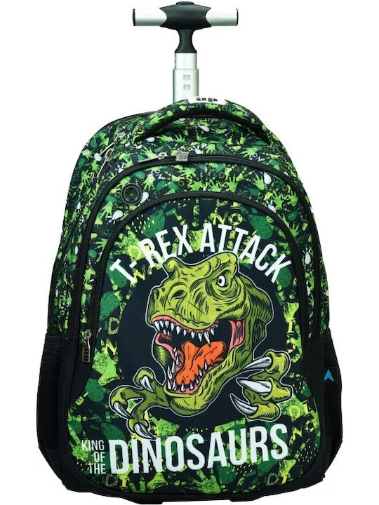 Back Me Up T-Rex School Bag Trolley Elementary, Elementary in Green color