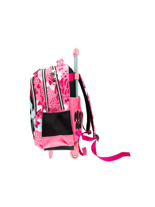 Gim Minnie School Bag Trolley Elementary, Elementary Fuchsia with Water Bottle Holder 27Liters